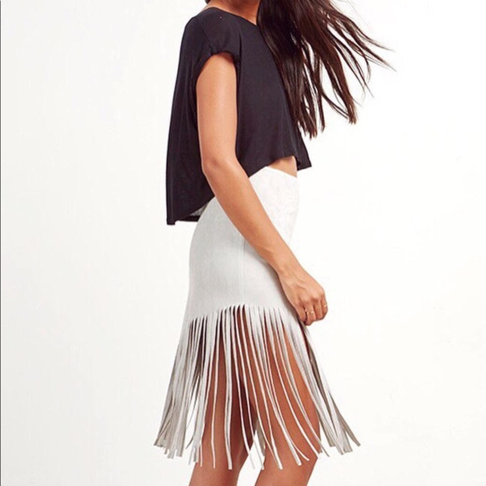 Bb Dakota Jesper Faux Fringe Suede skirt